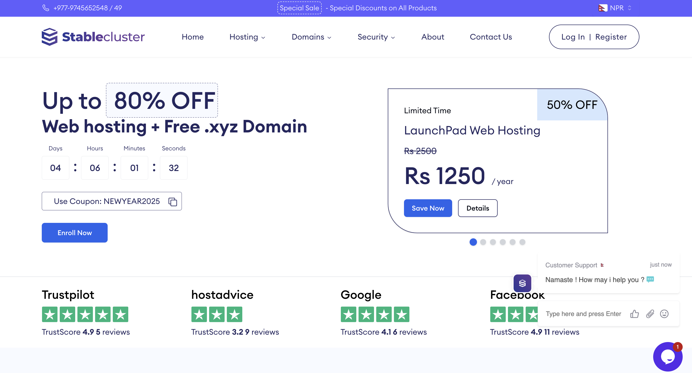Free .XYZ domains with Web Hosting